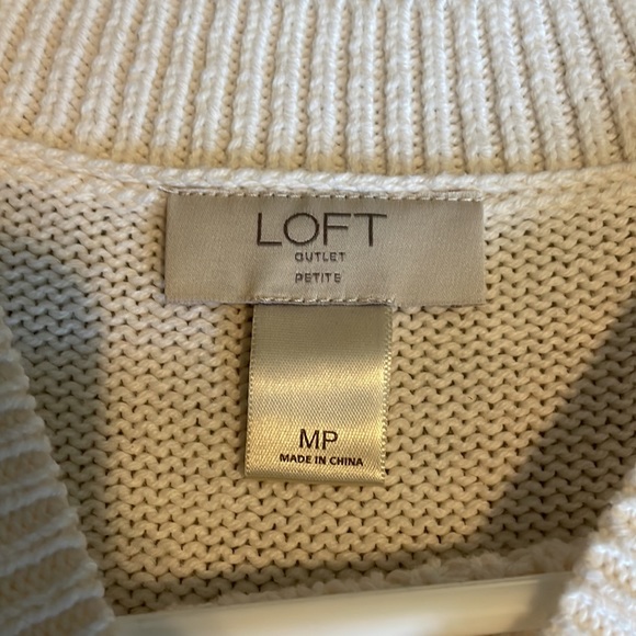 Loft, Cold Shoulder sweater. Medium Petite. Cream color. NWOT - Picture 2 of 3